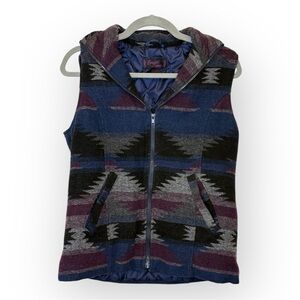 Cowgirl Legend Southwestern Aztec Zip Up Vest Boho Western Medium